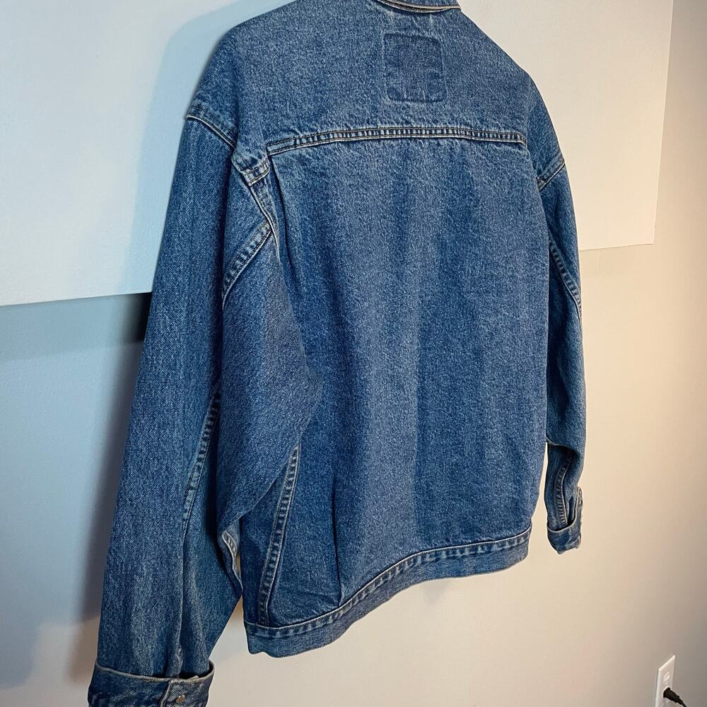 Levi Strauss Vintage Trucker Jacket Orange Tag Rigid Denim Jacket Men's Small - Picture 11 of 11